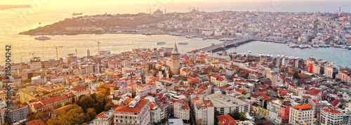Aerial view of the new town Karaköy in Istanbul, Turkey
