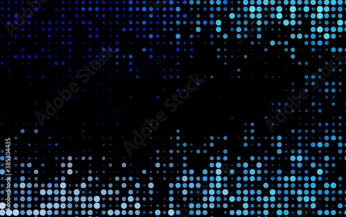 Dark BLUE vector background with bubbles.