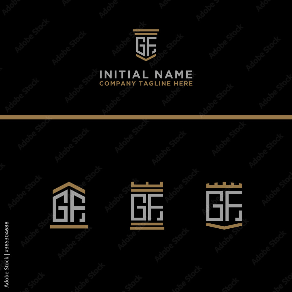 Inspiring logo design Set, for companies from the initial letters of the GF logo icon. -Vectors Inspiring logo design Set, for companies from the initial letters of the GF logo icon. -Vectors