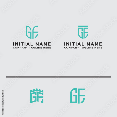 Inspiring logo design Set, for companies from the initial letters of the GF logo icon. -Vectors