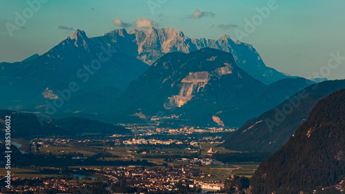 Beautiful alpine view at the famous Kanzlerkehre, Eben, Tyrol, Austria