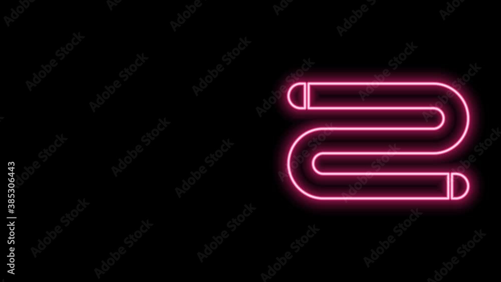 Glowing neon line Towel icon isolated on black background. 4K Video motion graphic animation Glowing neon line Towel icon isolated on black background. 4K Video motion graphic animation