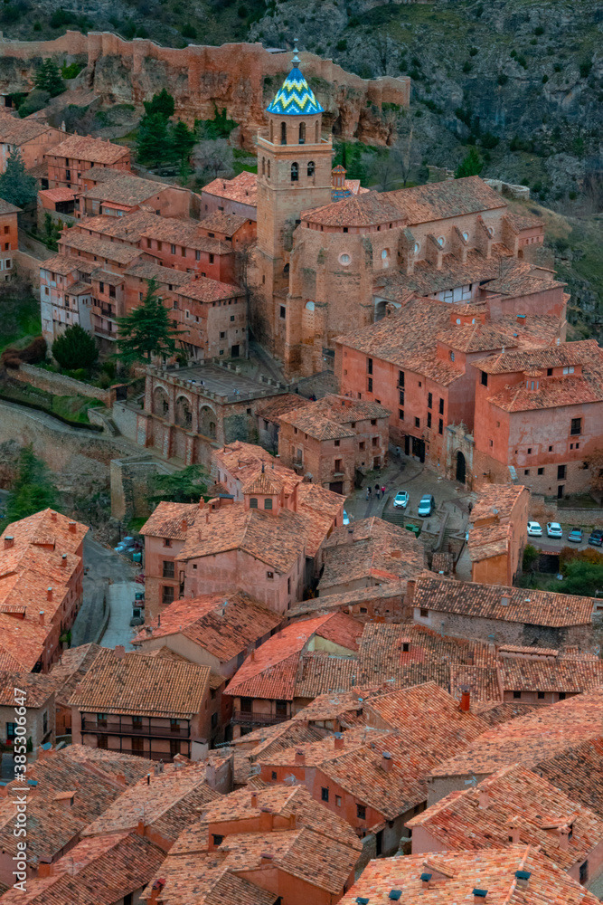 Vista aèrea de Albarracín, una ciudad medieval situada en Teruel. 