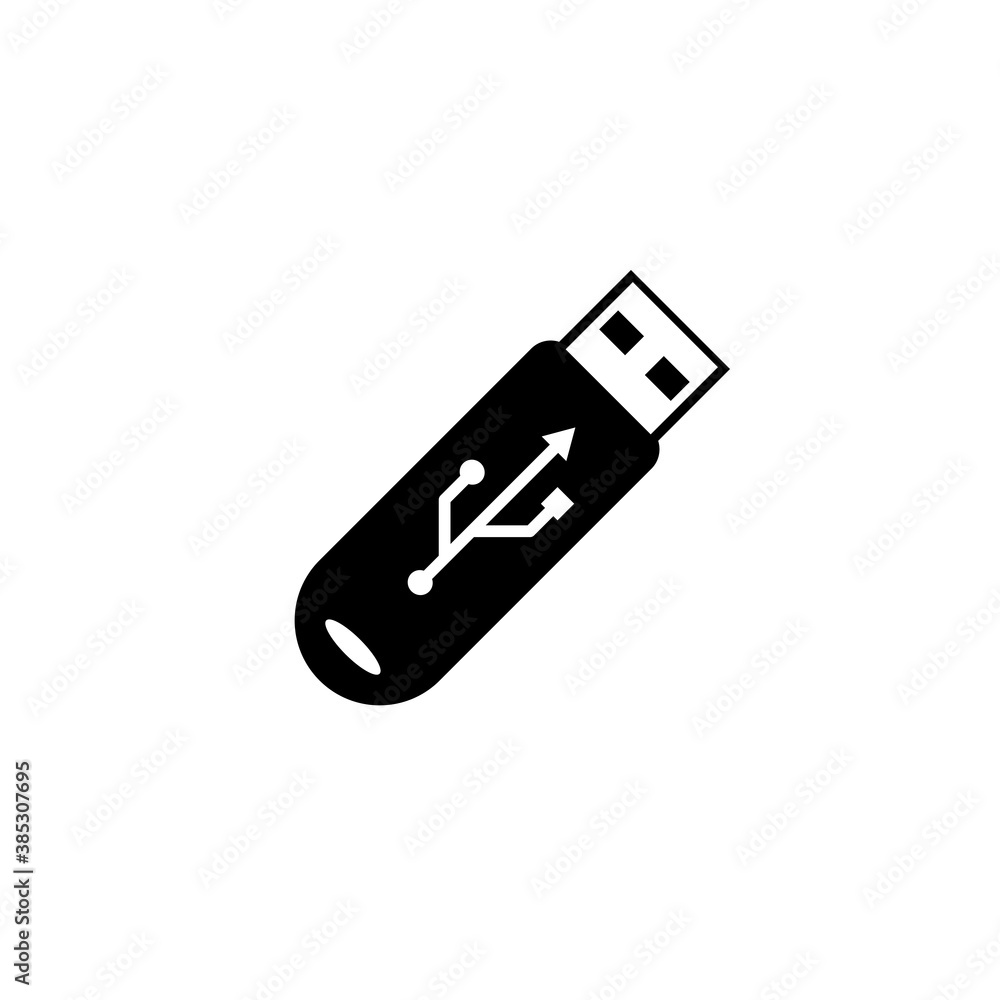 USB flash drive icon black on a white background. Memory. Vector EPS10 USB flash drive icon black on a white background. Memory. Vector EPS10