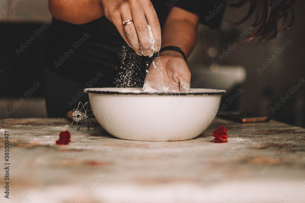 Fototapeta premium kneading the dough