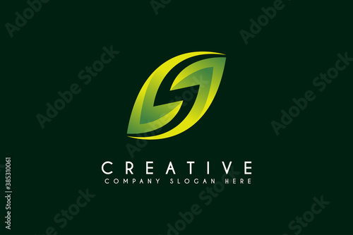 Green energy Leaf logo design with energy bolt icon, vector illustration