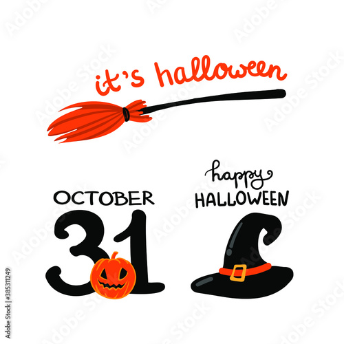 hallooween set on the white background