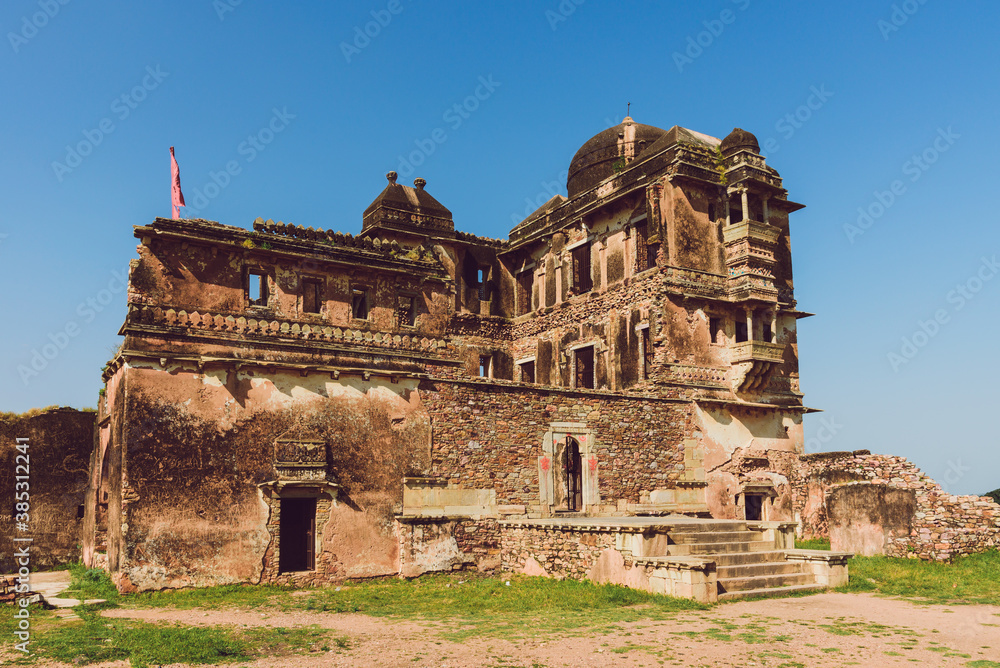 Ruins of Haveli or Mansion of Commander Jaymal Fatta  on the fort of Chittorgarh, Rajasthan.