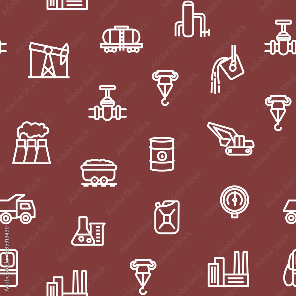 Heavy Industry Thin Line Concept Seamless Pattern Background . Vector Heavy Industry Thin Line Concept Seamless Pattern Background . Vector
