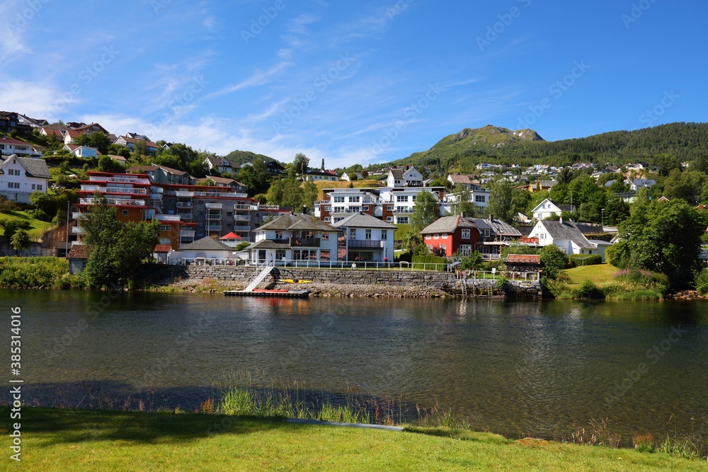 Fototapeta premium Forde town in Norway