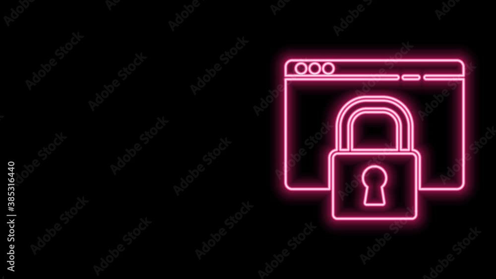 Glowing neon line Secure your site with HTTPS, SSL icon isolated on black background. Internet communication protocol. 4K Video motion graphic animation Glowing neon line Secure your site with HTTPS, SSL icon isolated on black background. Internet communication protocol. 4K Video motion graphic animation