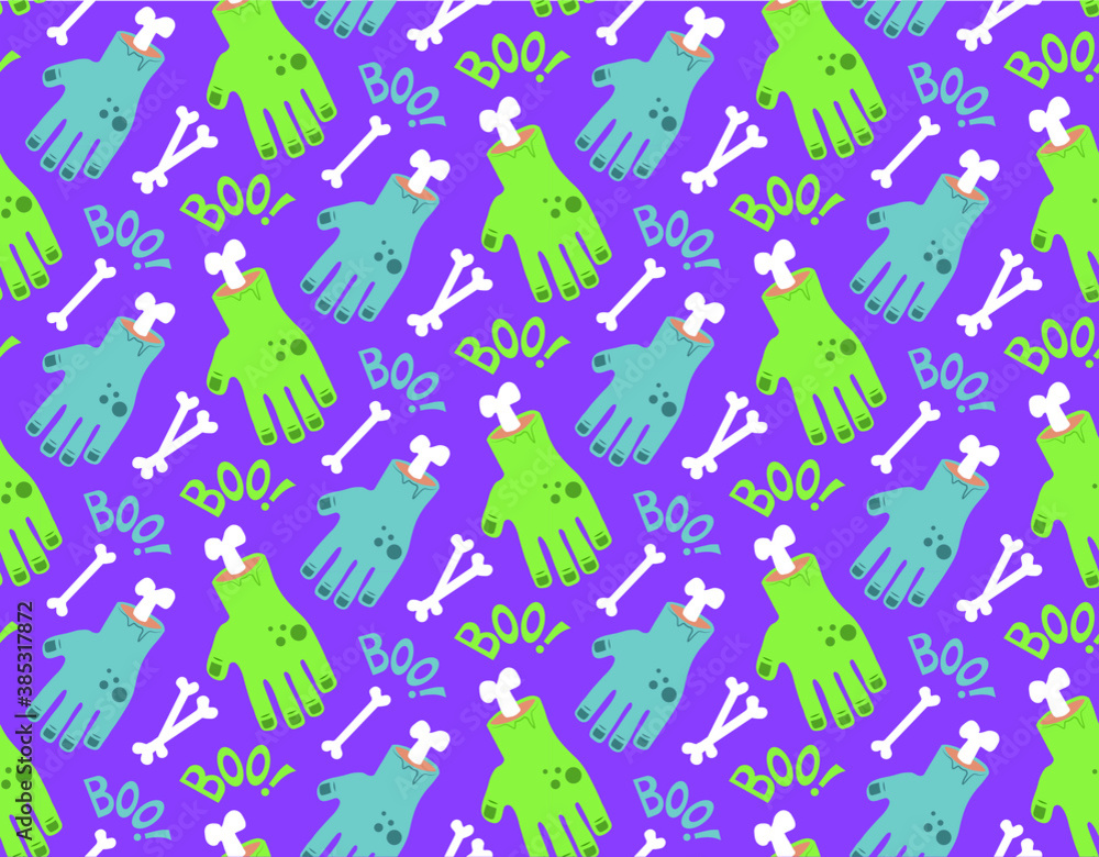 Zombie hand Halloween seamless pattern Zombie hand Halloween seamless pattern
