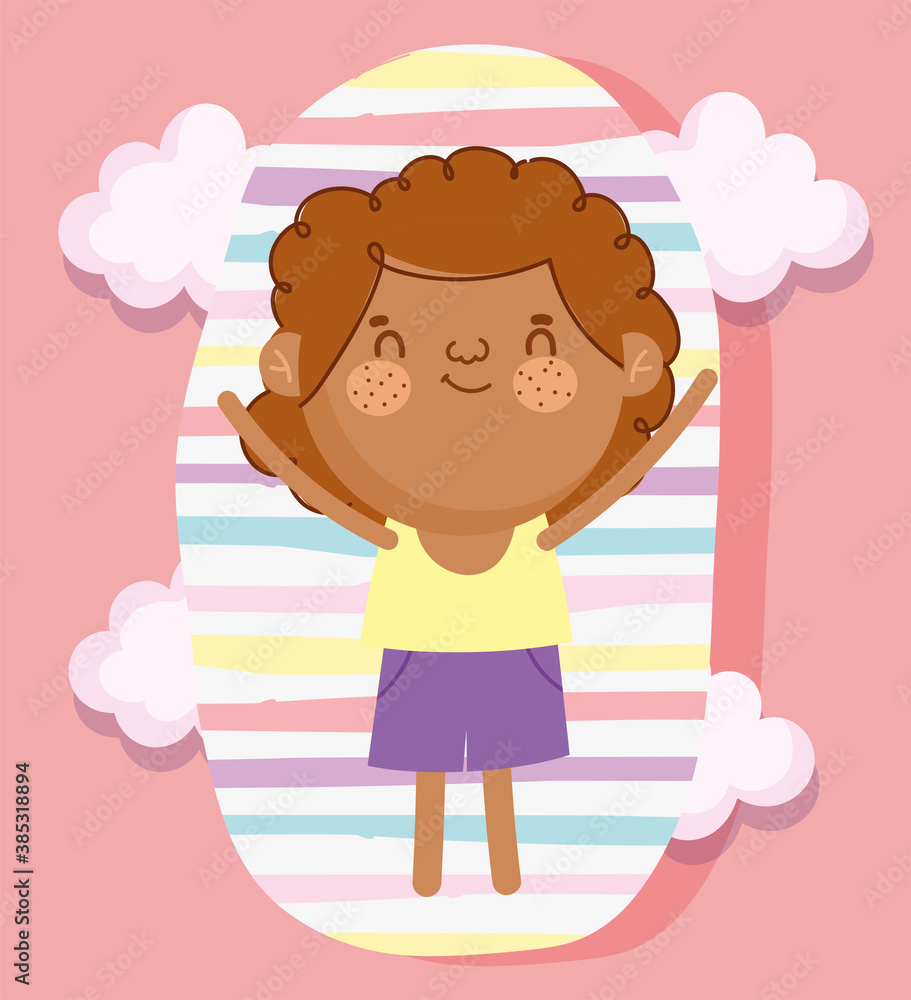childrens day, cartoon cute boy with stripes background childrens day, cartoon cute boy with stripes background