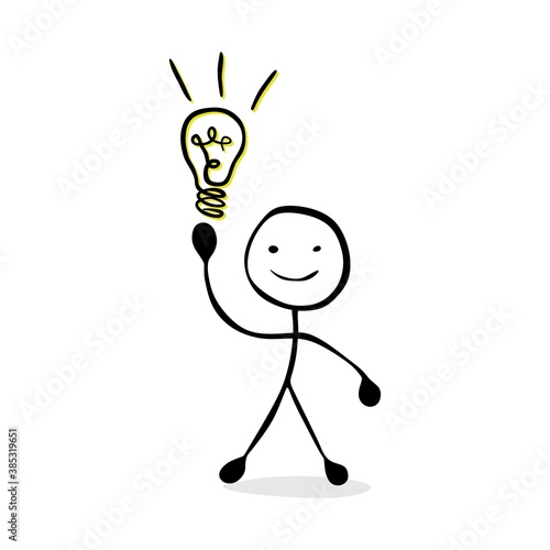 Businessman get an idea with stickman concept