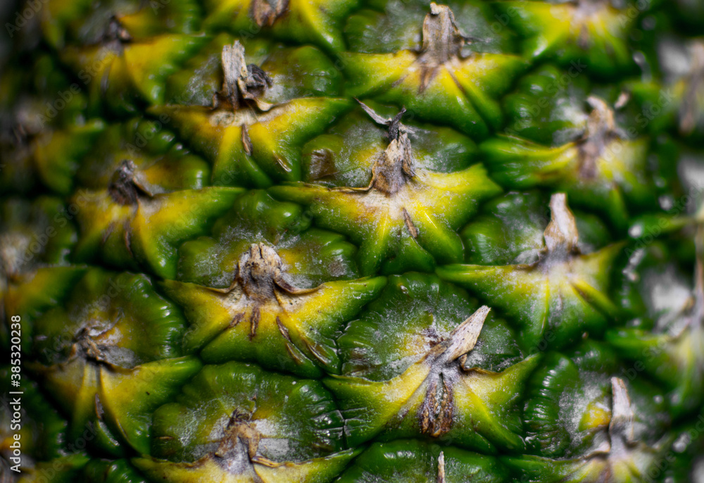 Texture- pineapple. Close up photo. Copy space