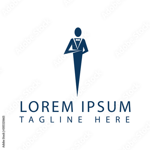Dinning Restaurant Waiter Waitress logo design vector illustration