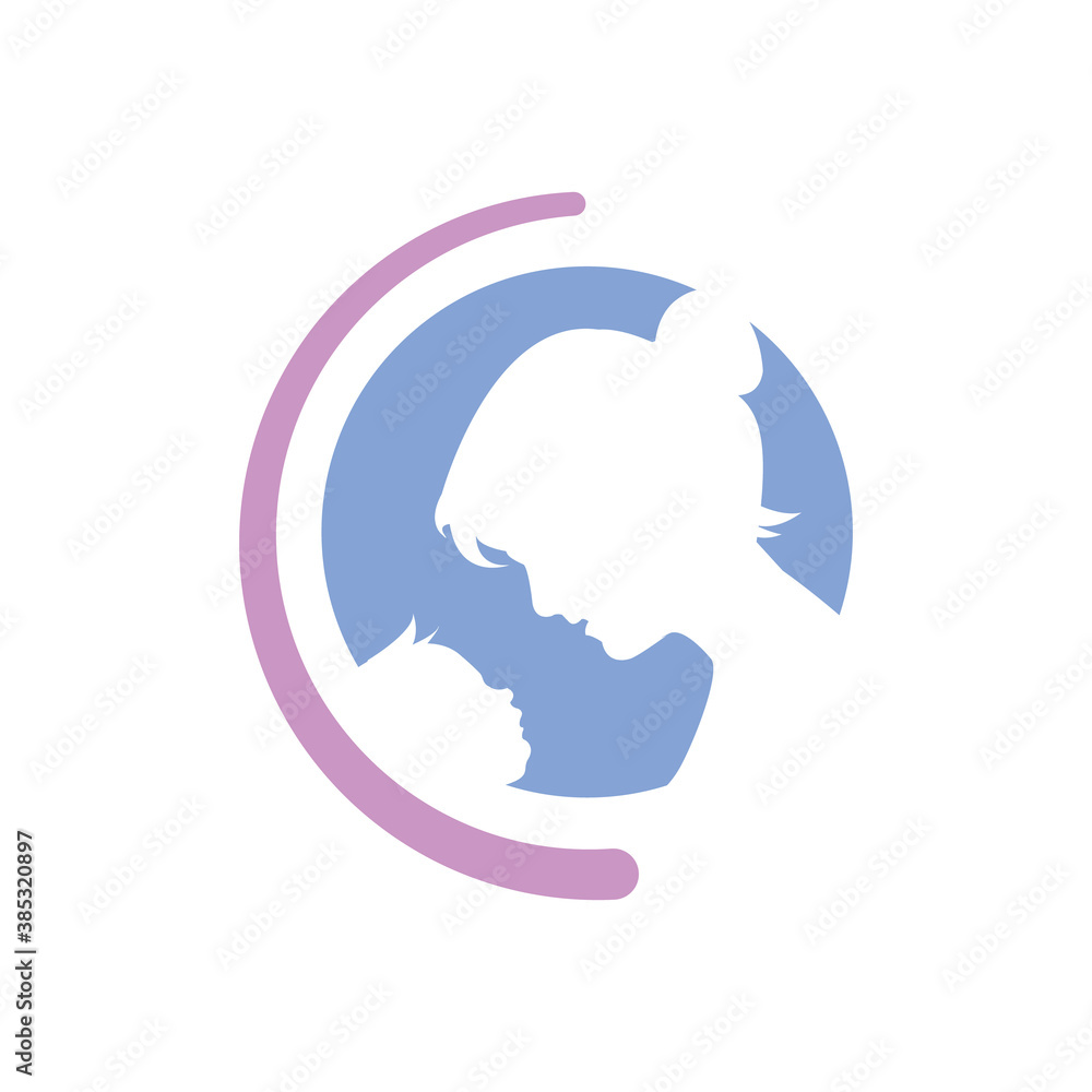 silhoutte of lovely mother mom and baby logo vector graphic concept silhoutte of lovely mother mom and baby logo vector graphic concept