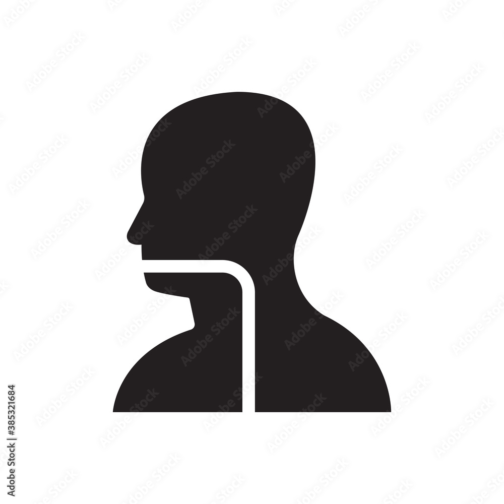 Body esophagus icon - human throat icon	