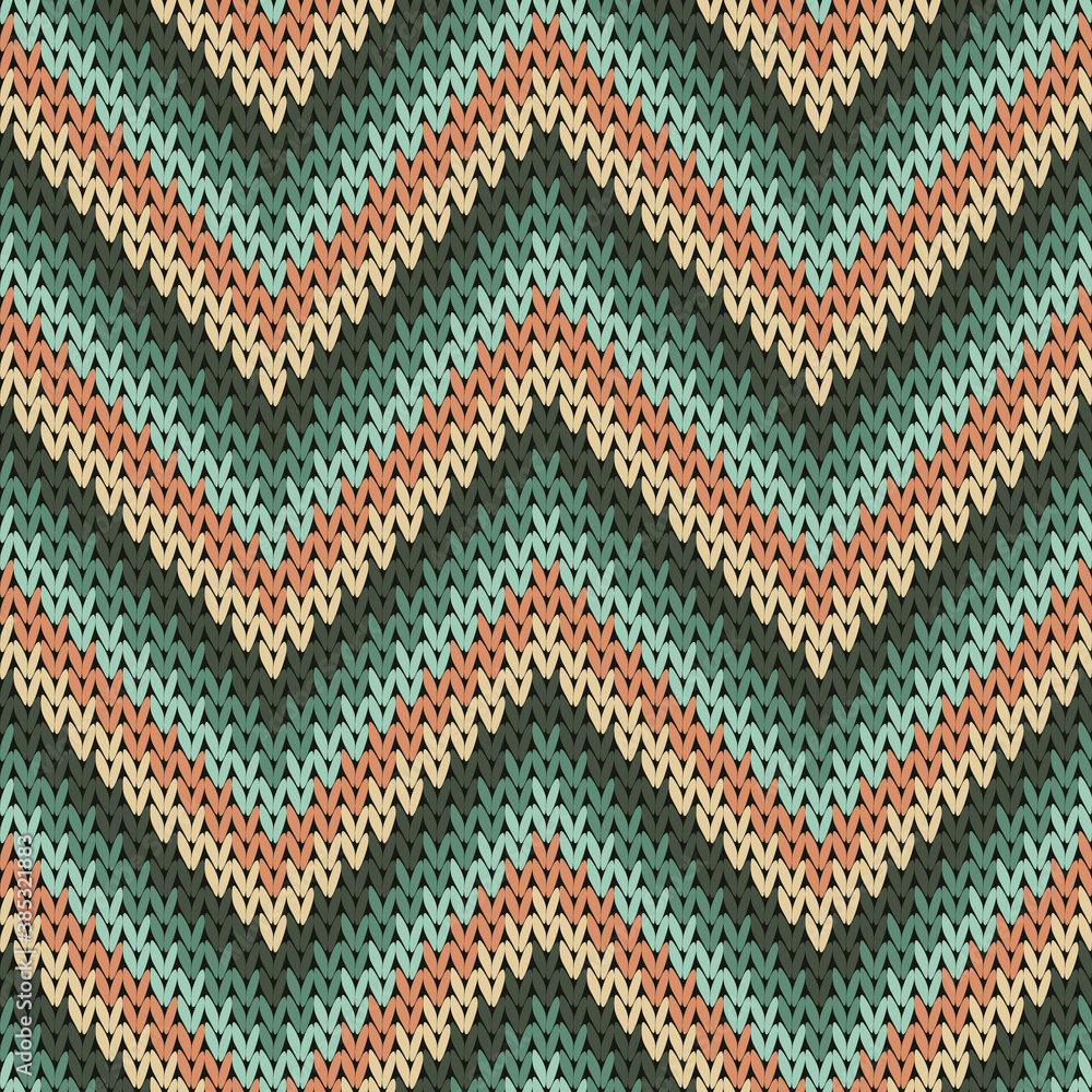 Close up zigzag chevron stripes christmas knit 