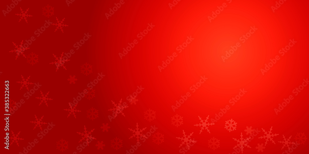 Fondo navideño rojo con copos de nieve.