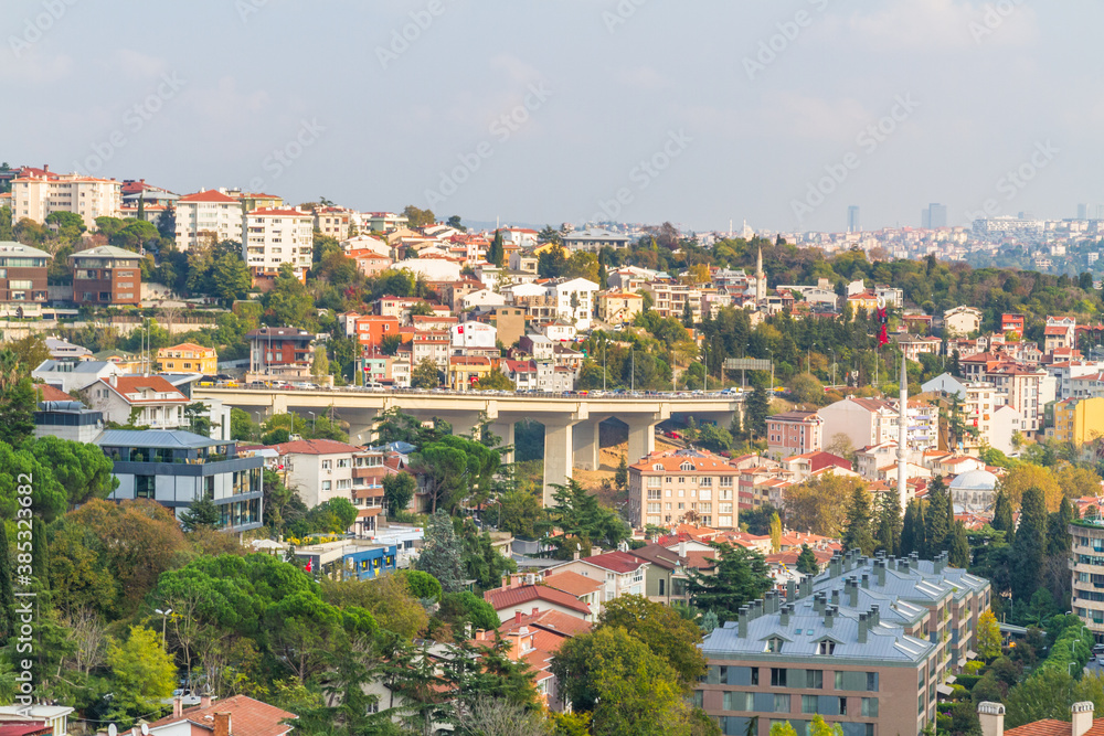 Istanbul skyline with flyover