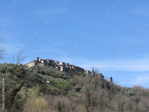 Panorama of Castelvecchio village  province of Pistoia . Tuscany  Italy