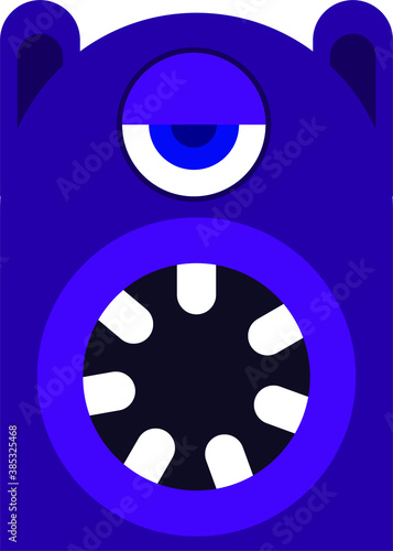 Moster Face Vector, illustration.