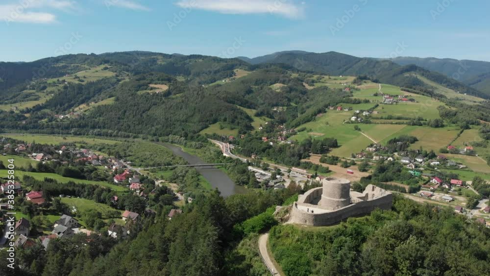 Ruins of Medieval Castle in Mountains in summer. Beskid Sadecki, near village Rytro, Poland. Ruins of Medieval Castle in Mountains in summer. Beskid Sadecki, near village Rytro, Poland.