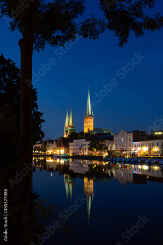 Blick über die Obertrave in Lübeck