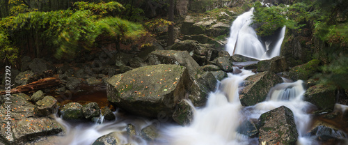 Fotografija Mountain waterfall river stream view
