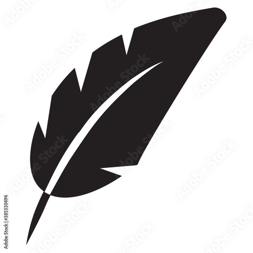 Icon of a feather of a bird depicting exotic feather
