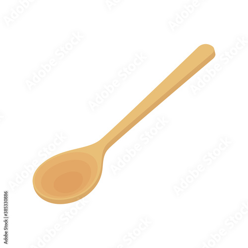 Spoon vector. Wood Spoon on white background. black spoon vector.