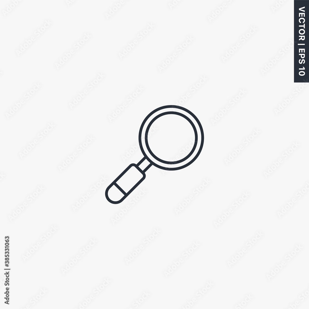 Search, linear style sign for mobile concept and web design