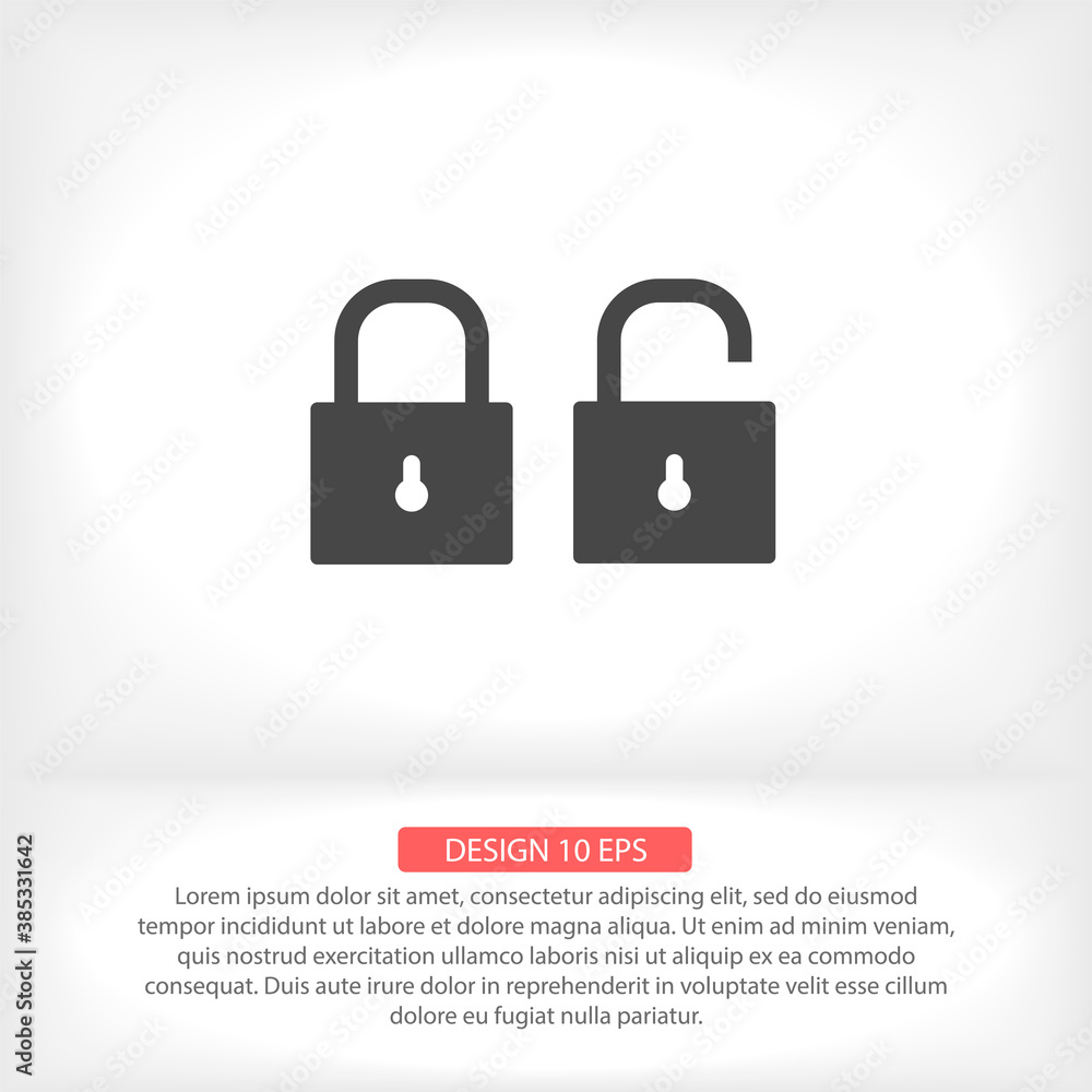 Lock vector icon , lorem ipsum Flat design Lock vector icon , lorem ipsum Flat design