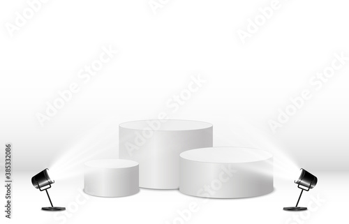 Round podium or platform on a transparent background.