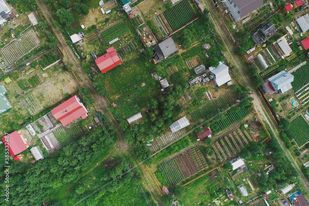 Aerial Townscape of Suburban Village Sosnoviy Bor located in Northwestern Russia on the Kola Peninsula near the town Kandalaksha Aerial Townscape of Suburban Village Sosnoviy Bor located in Northwestern Russia on the Kola Peninsula near the town Kandalaksha