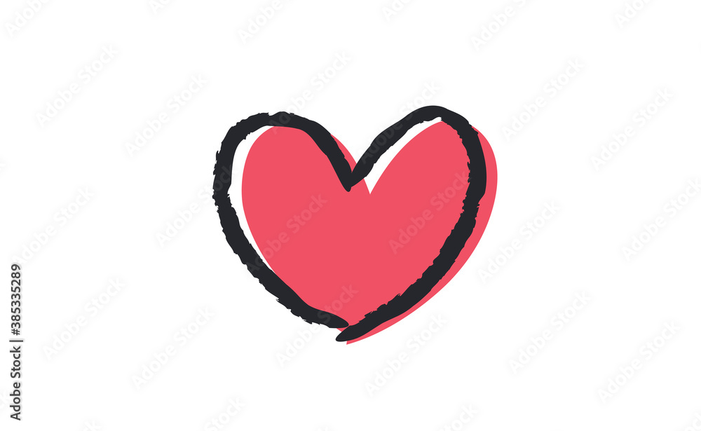 Sign of a heart. Love symbol doodle. Hand drawn vector illustration. Sign of a heart. Love symbol doodle. Hand drawn vector illustration.