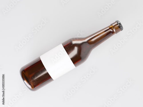 Beer Bottle Mockup Template 3D Illustration