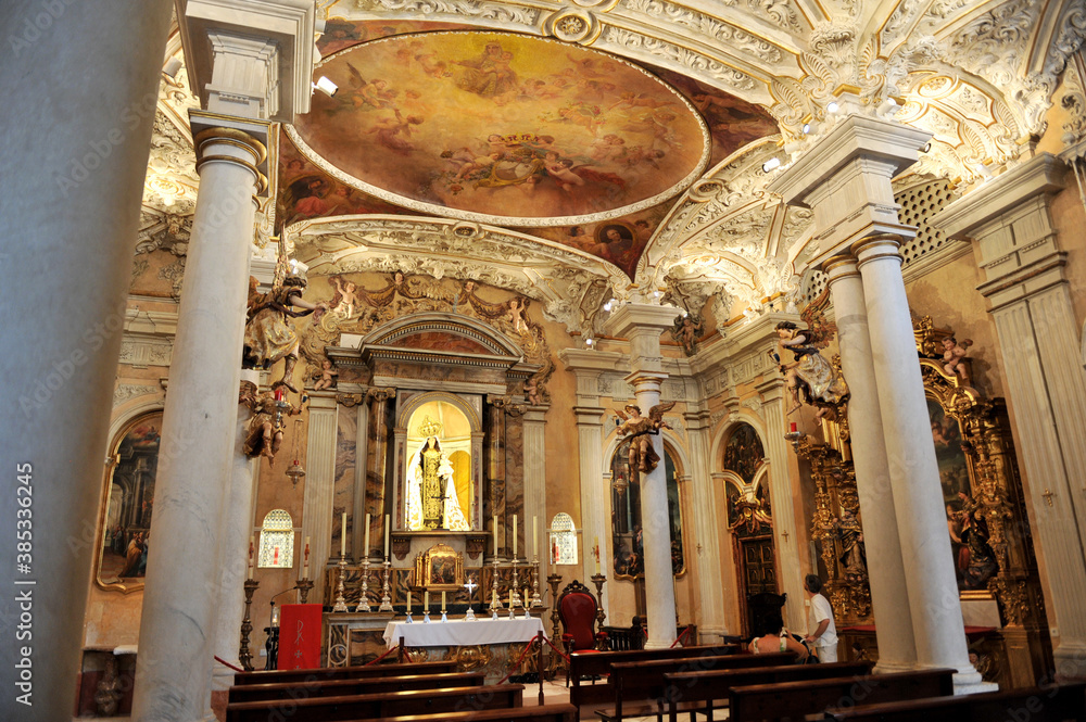 Obraz premium Arte barroco, Capilla de Nuestra Señora del Carmen en el antiguo Hospital de Mujeres, Cádiz España