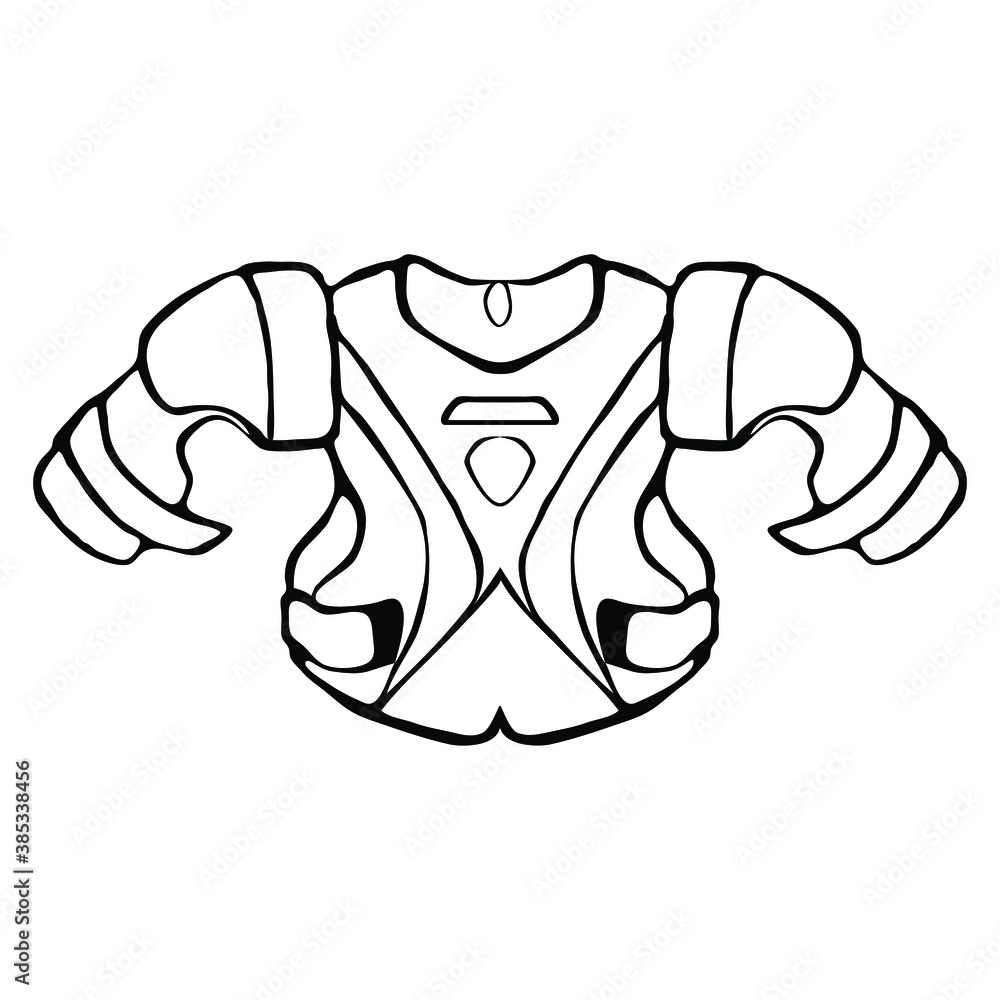 Sport. Shoulder pads. Sports equipment. Isolated element on a white background. Vector illustration. Sport. Shoulder pads. Sports equipment. Isolated element on a white background. Vector illustration.