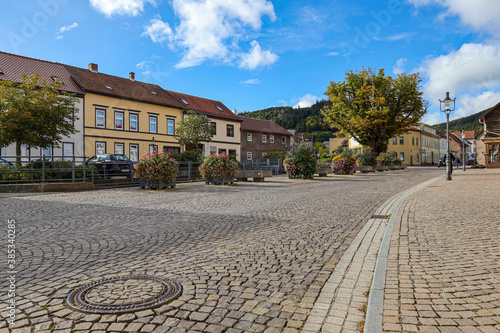 Street f city Fridrichsroda in Thuringia/Germany