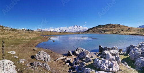 Ibon Piedrafita, Pirineos Spain. Mountains with lake.  photo