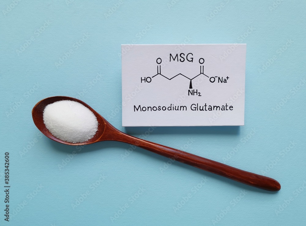 Structural Chemical Formula Of Monosodium Glutamate or MSG With 