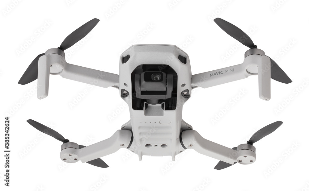 dji mavic mini drone path isolated on white bottom view Photos | Adobe Stock