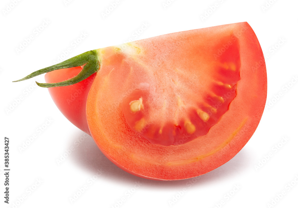 sliced pink tomato path isolated on white sliced pink tomato path isolated on white