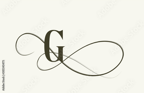 monogram elegant vintage G alphabet letter logo icon. green creative design for company and business