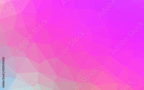 Light Pink vector shining triangular pattern.