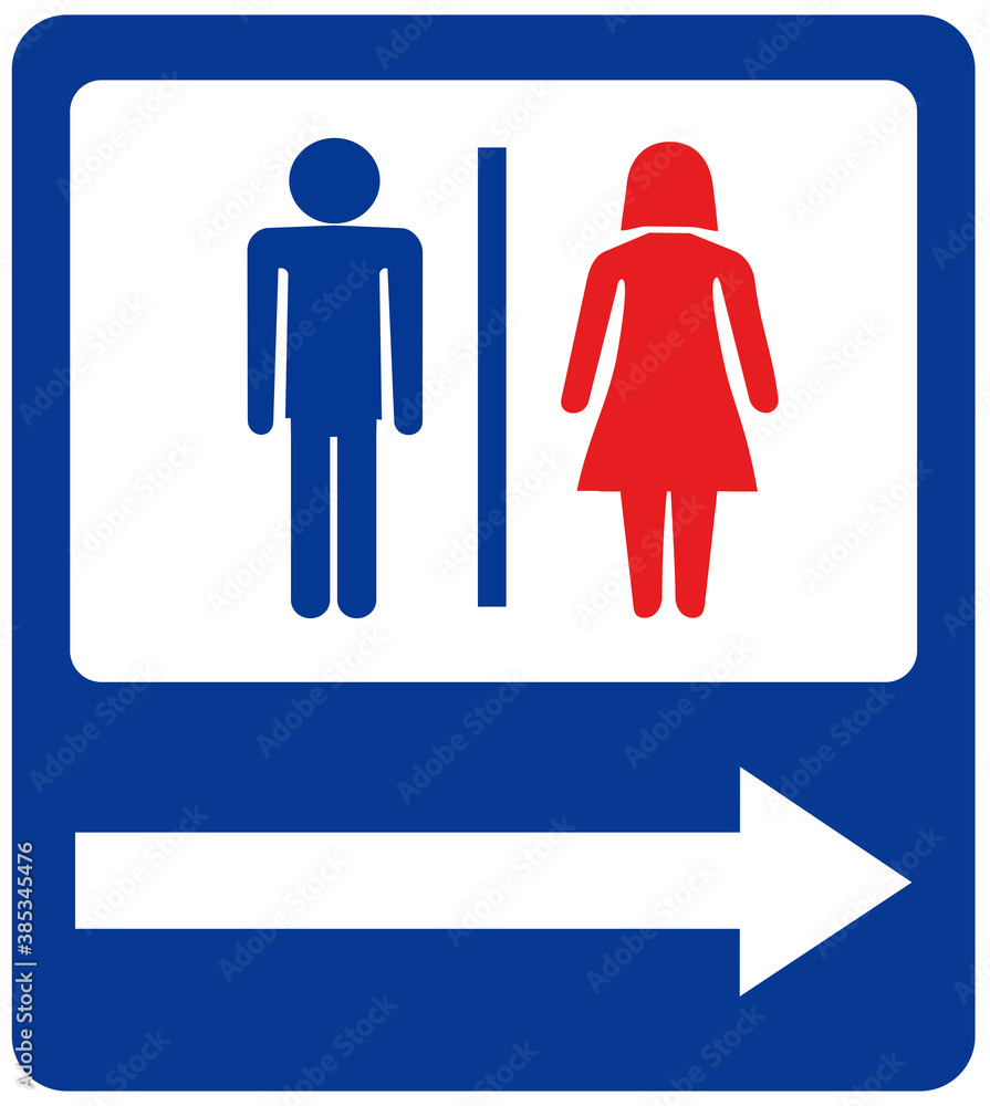 A sign that indicates the toilets. for men and women. WC A sign that indicates the toilets. for men and women. WC