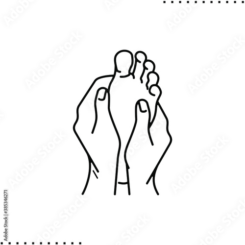 foot massage vector icon in outline