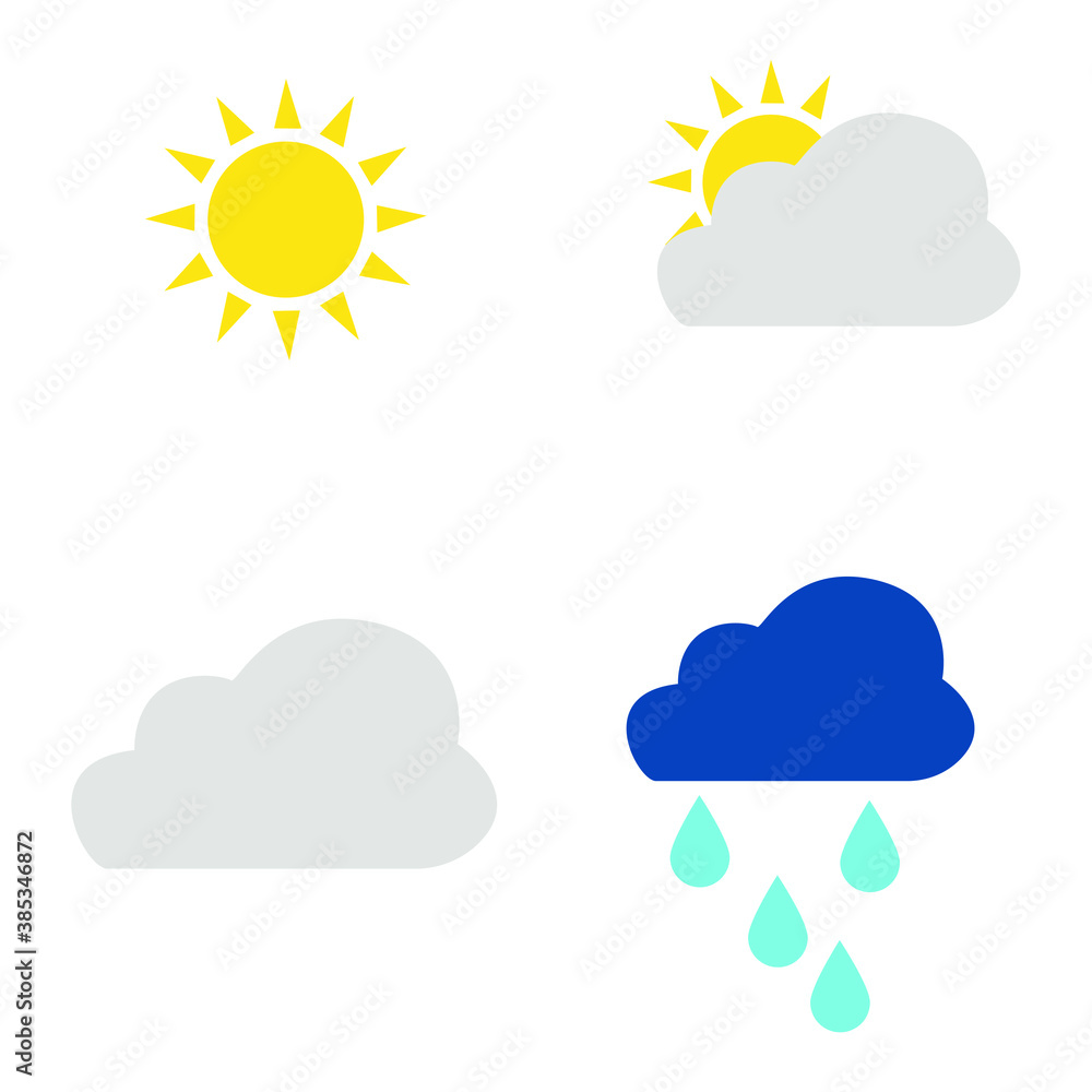 icons of weather conditions, weather in different seasons, vector illustration icons of weather conditions, weather in different seasons, vector illustration